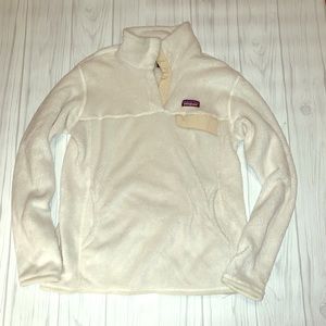 Cream and White Patagonia Sweatshirt